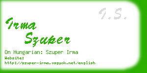 irma szuper business card